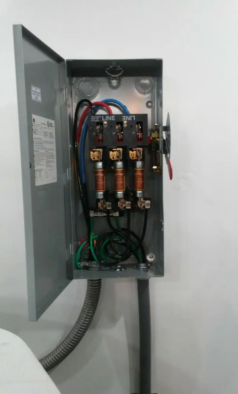 Three-phase disconnect switch installed for Electrical Wiring & Rewiring in Parker
